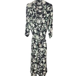 Smash + Tess Floral Medium Large Black Cream Green Duster Robe